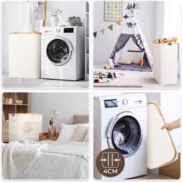Imperatoris - Wasmand 3 Vakken - Wasmand - Wassorteerder - Wasmanden - Met Uitneembare Waszakken - Laundry Basket - 158 l - Beige — thumbnail 5
