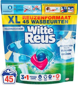 Witte Reus 3+1 Power Caps - Wascapsules Wasmiddel - Witte Was - 45 Wasbeurten — thumbnail 1