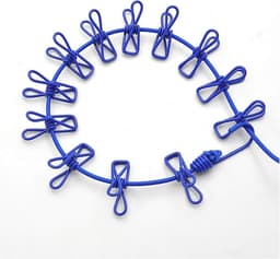 Elastische Waslijn voor Buiten - Draagbare Waslijn met 12 Clips, Verstelbaar van 180 tot 360 cm — thumbnail 4