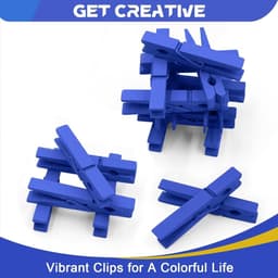Houten Wasknijpers - Kleding Spelden - Buiten Droge Kleding - Duurzaam Natuurlijk Materiaal - 100 Stuks 9cm - Marineblauw — thumbnail 4