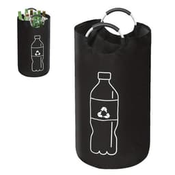 Inzamelbak voor statiegeldflessen van 115 liter, extra grote opvouwbare flesseninzamelbak voor lege glazen flessen, opvouwbare wasmand, opbergbak voor statiegeldflessen met zachte aluminium handgrepen, zwart — thumbnail 1