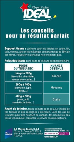IDEAL All in One Textile Dye 230g Emerald – Complete Textielverf met Fixatief & Zout – Diep Smaragdgroen – Voor Katoen, Linnen & Viscose – 40°C – Made in France — thumbnail 3