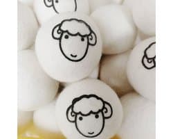 Was & droogballen | 6 stuks | 5cm | in bewaarzakje | Wit | Wasdroger ballen | Droger ballen | Wasbol | Wasballen