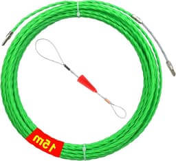 Allecto Premium - Retractable spiraal 15m polyester trekdraad met geleidingsveer - ideaal voor kabels leggen - Ø4.5mm - groen — thumbnail 1