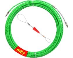 Allecto Premium - Retractable spiraal 15m polyester trekdraad met geleidingsveer - ideaal voor kabels leggen - Ø4.5mm - groen