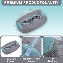 Allecto Premium - Wasschoenentas voor Sneakers met Bufferbescherming - 39x19cm - Wasmachine - Mesh - Schoenen Wassen - Schoenwaszak - Sneakers - Waszak — thumbnail 3