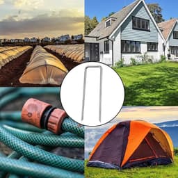 Allecto Plus - U-vormige roestvrijstalen bodemnagels voor bevestiging kunstgras - 50 stuks. Op maat voor netten en weefsels - 3 x 40 x 150 mm. Duurzaam en handig. — thumbnail 4