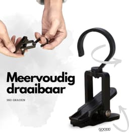 GOODD® - Wasknijpers - Knijpers - 20 STUKS - Met haak - Zwart - Droogrek knijpers - Wasrek knijpers — thumbnail 5