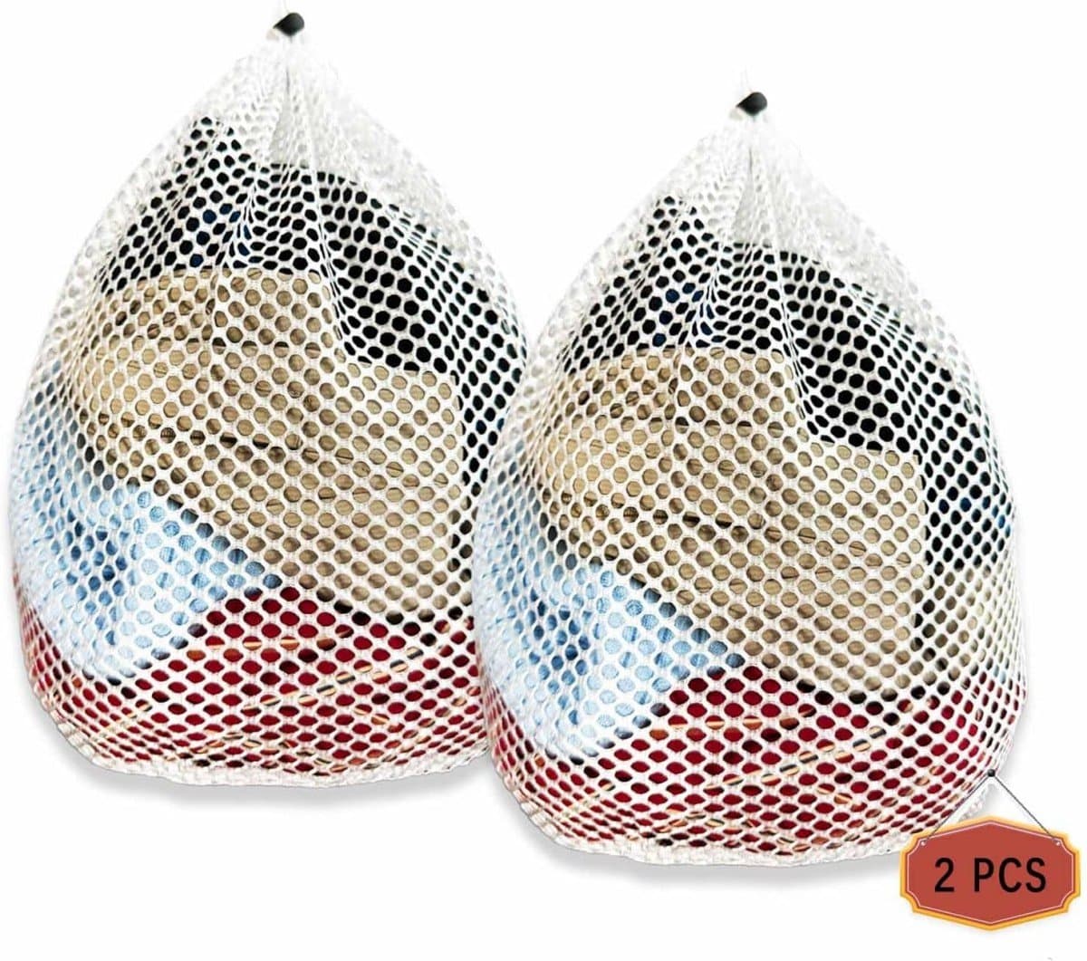 Waszak - 2 stuks - XL - 50*70CM - met touwstop - prachtige waszak - voorkomt vervorming van kleding - machinewasbare trui-netzak - ondergoedwaszak - speciale anti-vervormingsnetzak voor wasmachine - waszak voor thuis — afbeelding 1