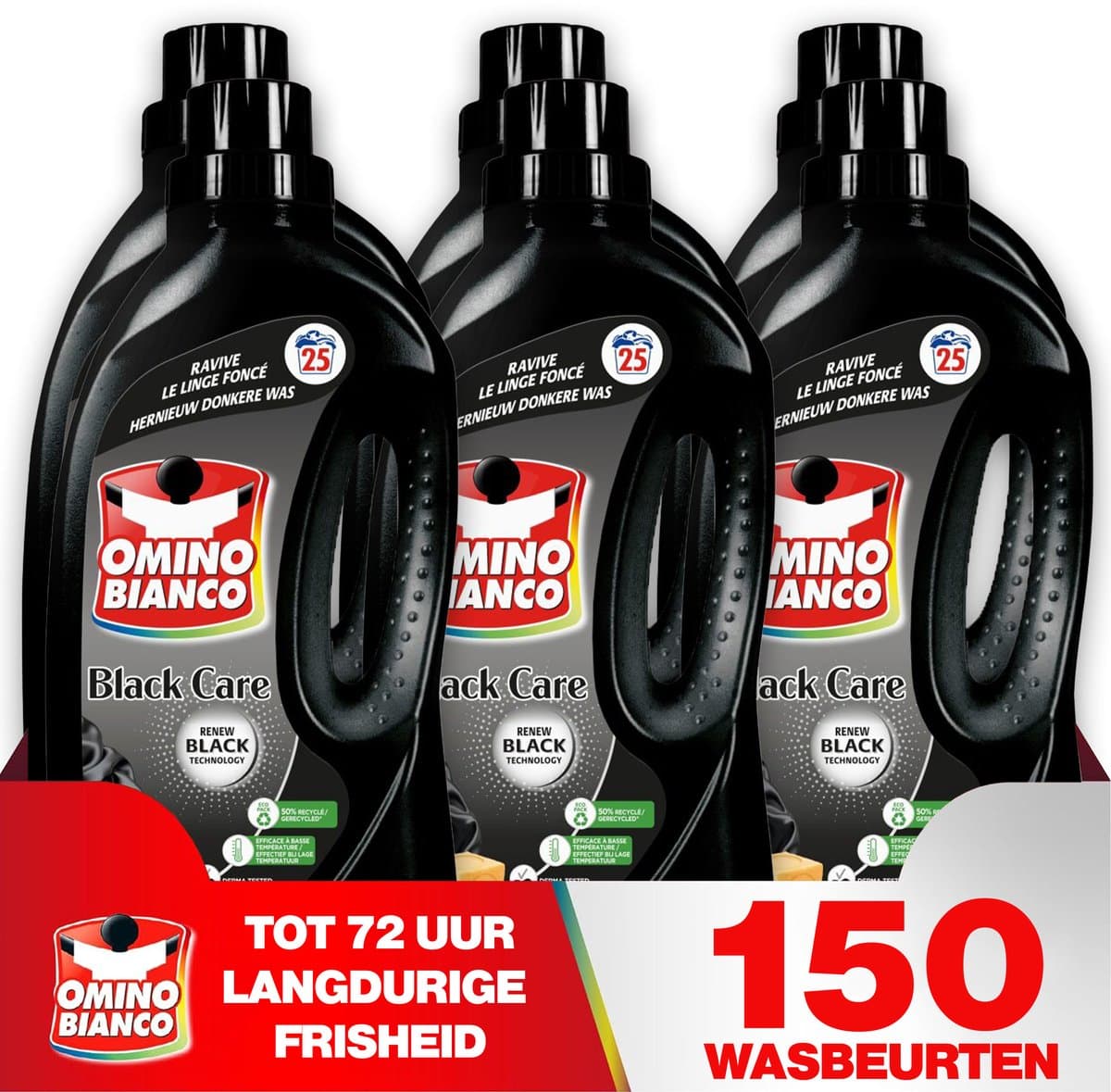 Omino Bianco Black Care - Vloeibaar Donker Wasmiddel - 6 x 1.48 L - Geconcentreerd — afbeelding 1