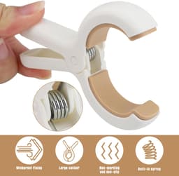 Set van 9 Grote Strandhanddoekclips – PP & Siliconen, Roestvrije Sterke Veren, Windbestendig, Brede Opening 4,5 cm – Voor Handdoeken, Dekens & Kleding — thumbnail 3
