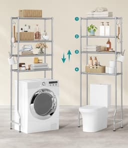 QPFO® Wasmachine Ombouw Rek – Metalen Opbergrek Duifgrijs – Ruimtebesparend Wc Meubel – 30x63x176 cm — thumbnail 1