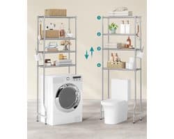 QPFO® Wasmachine Ombouw Rek – Metalen Opbergrek Duifgrijs – Ruimtebesparend Wc Meubel – 30x63x176 cm