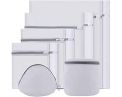 Wasnet - Set van 10 waszakken voor fijne was in wasmachine - Netritssluiting - Ideaal voor ondergoed en sokken - Mantels en beddengoed beschermd