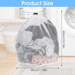 set van 2 fijnmazige wasnetten voor de wasmachine - waszakken 40 x 50 cm met koordstopper voor delicaat wasgoed - truien, jassen, overhemden, sokken. — thumbnail 4