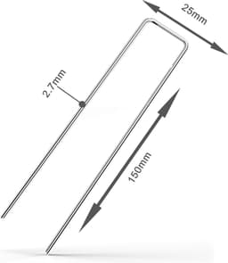 Intirilife 50 x grondanker 150 x 25 x 2,7 mm gegalvaniseerd roestvrij staal - onkruidvlies bevestiging grondnagel weerhaak — thumbnail 4