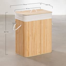 MIRA Home - Opbergmand - Wasmand - Mand - Opbergsysteem - Bamboe - 60x78cm — thumbnail 2