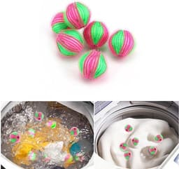 Anti-Pluis Wasbal Set - Nylon Wasmachine Ballen - Wasballen Wasbol - Pluisballen 6 Stuks — thumbnail 1