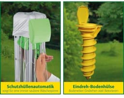 Droogmolen met voet voor camping en thuis - Staand wasrek - Inklapbaar droogrek - Sterke constructie — thumbnail 3