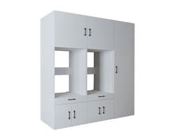 Roomart SERIE 3 Wasmachine Ombouwkast 194x205 cm - Dubbele Kast met Hoge Kast 60 - Wit