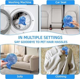 ECTEATOY® 6 Stuks - Herbruikbare pluisverwijderaars voor wasmachines - Klitvrij - Verwijdert effectief dierenhaar, vacht en huidschilfers - Zacht voor kleding en wasmachine - Blauw — thumbnail 5