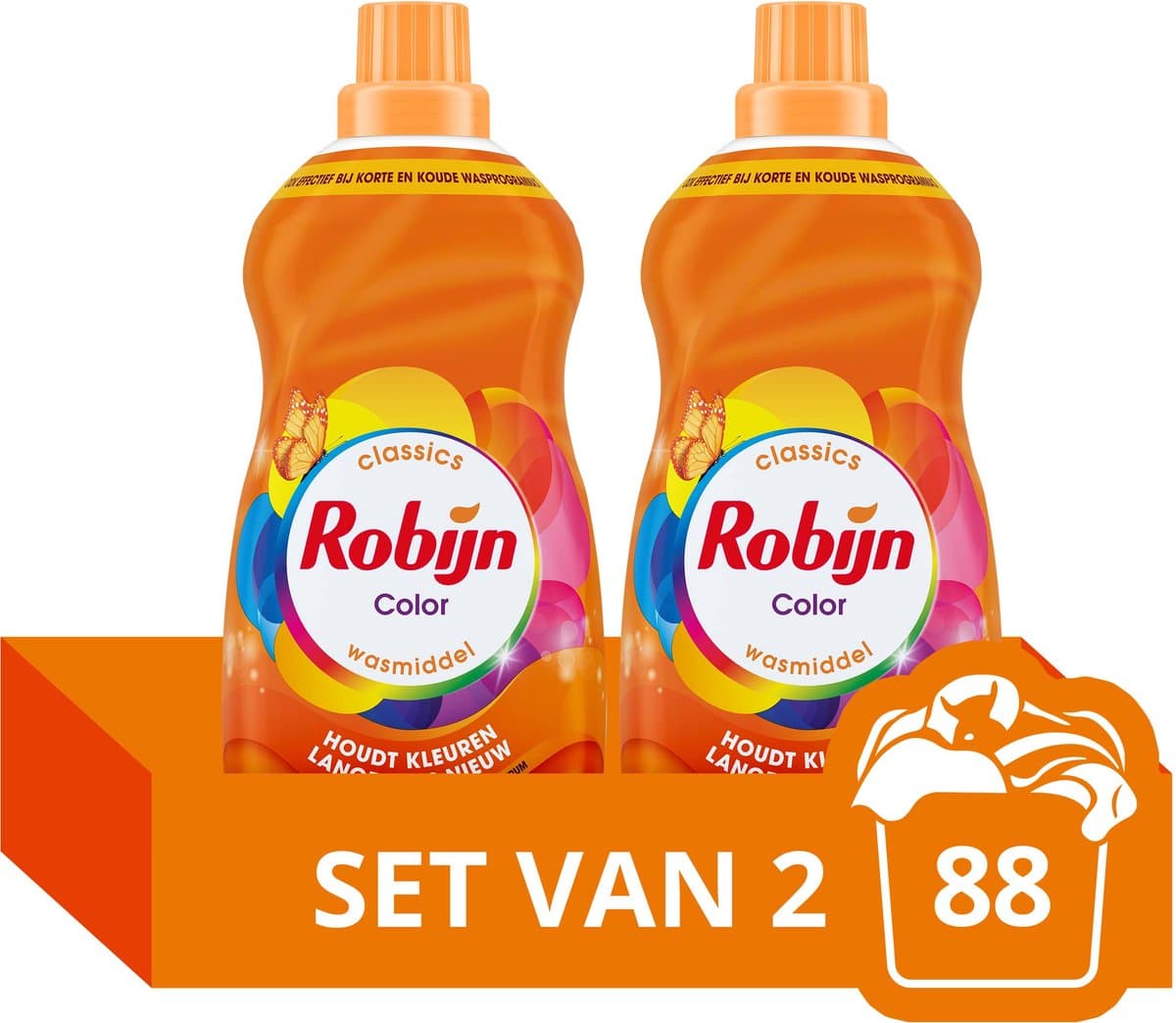 Robijn - Vloeibaar Wasmiddel - Klein & Krachtig - Color - 2 flessen - 88 wasbeurten - Voordeelverpakking — afbeelding 1
