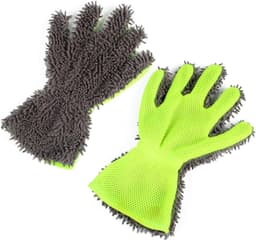 2 stuks autowashandschoenen vinger, microvezel auto wassen vijf vingers reinigingshandschoen, dubbelzijdige autoreinigingshandschoenen, Auto Wash Mitt Reinigingshandschoenen, voor auto's — thumbnail 1