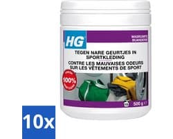 10 x HG - Wasruimte - Tegen Nare Geurtjes In Sportkleding - Wasmiddeltoevoeging - 500 g - Voordeelverpakking - 10 stuks