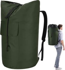 Grote Vuilwaszak XXL 115 Liter, Vouwbare Opbergtas voor Kleding, Ideaal voor Reizen en Camping met 2 Verstelbare Schouderbanden — thumbnail 1