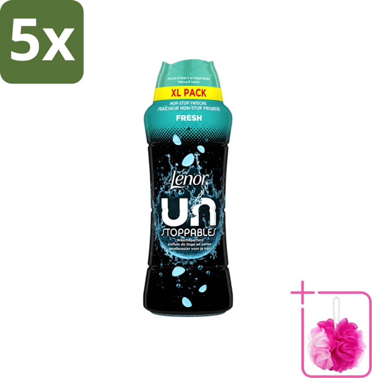 5 x Lenor Unstoppables - Geurbooster - Fris - Non-Stop Frisheid - Grootverpakking - Bulkverpakking - Geurbooster - Douchemop - Frisheid — afbeelding 1
