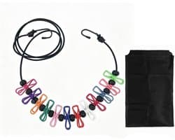 Wasrek voor camping met 12 wasknijpers voor outdoor reizen