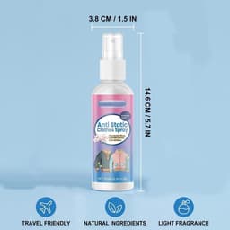 Anti-statische spray 100ml voor kleding en textiel, vermindert statische elektriciteit, ideaal voor auto en huisgebruik — thumbnail 5