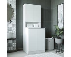 Roomart ATLANTIC-V Wasmachine Ombouwkast 70x191 cm met Bovenkast - Wit