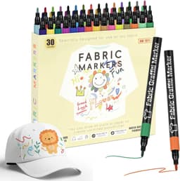 30 Textielstiften, Machinewasbaar, Niet-giftige Textielmarker, Wasbare Set met Fijne Punt, Textielverfstiften, Hobbystiften, Permanente Textielmarker Voor T-shirts, Jeans, Stoffen Tassen — thumbnail 1