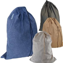 Bluvardi katoenen waszakken set van 4 stuks - XXL -navy blue-heavy duty natural cotton - bruin-grijs — thumbnail 1