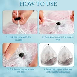 Set van 2 wasnetten met trekkoord voor delicate kleding, sokken en lingerie - Ideaal voor de wasmachine en op reis (50x60 cm / 60x80 cm) — thumbnail 5