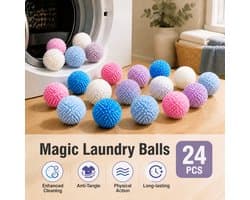 K&R Ventures Wasballen - 24 stuks - Gemengde kleuren