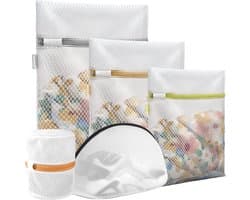 Herbruikbare en Duurzame Mesh Waszakken voor Delicate Kleding, Ondergoed en Babykleding - 5 Verschillende Maten voor Optimaal Bescherming en Wasgemak