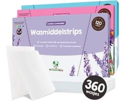 Proefpakket Wasstrips ECO 360 Wasbeurten in 3 Geuren Wasmiddeldoekjes Wasvellen Wasmiddel Voordeelverpakking incl. wasverzachter wasdoekje