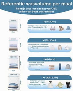 Wasmachine Wasnet Set van 2 Stuks - XL - 90 x 110 cm - Fijnmazig Polyester - Voor Beddengoed en Kwetsbare Stoffen — thumbnail 5