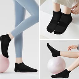 Wanme 2 paar yogasokken voor pilates, comfortabel, antislip, ademend, met antislip punten, eenheidsmaat 36-41 — thumbnail 3