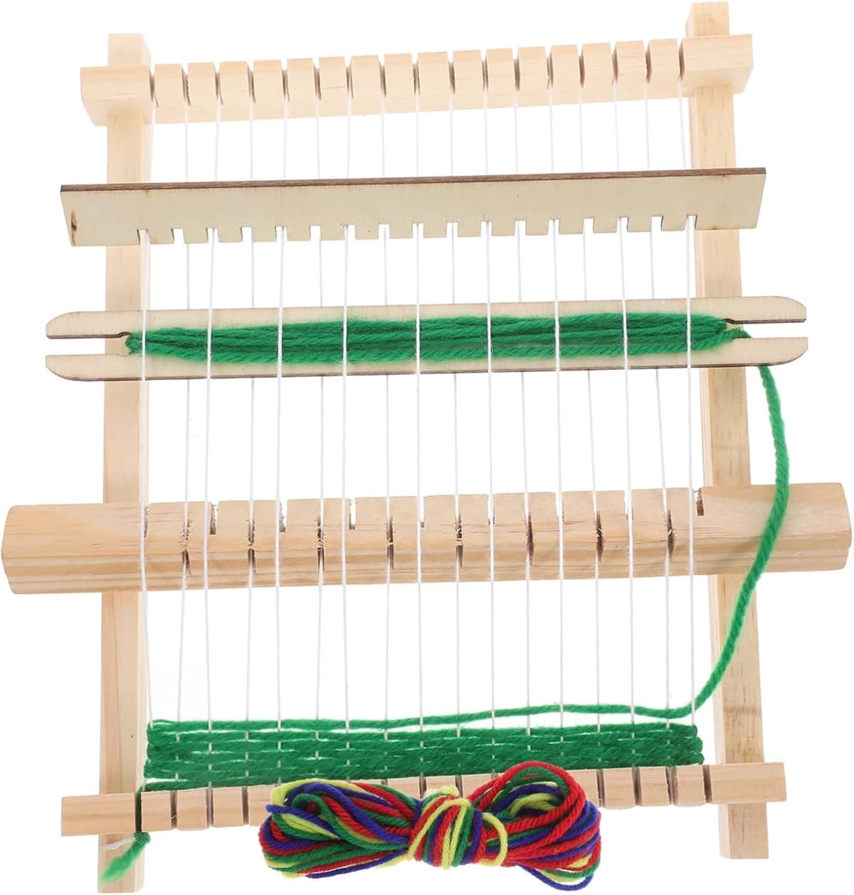 1set Houten Weefraam Draagbare Weefmachine Voor Beginners Handgemaakt Weefgereedschap Voor Creatieve Weefsels Ambachten Geschikt Voor Jongeren Volwassenen — afbeelding 1