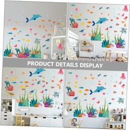 1set Zelfklevende Wanddecoratie Zeewereld Dieren Muurstickers Voor Kinderkamer Slaapkamer Feestdecoratie — thumbnail 3