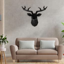 Easnea Hars Herten Hoofd Wanddecoratie Herten Hoofd Muur Opknoping Herten Hoofd Muur Decor Geometrische Antieke Herten gewei Muur Sculptuur Hars Dier Hoofd Standbeeld Muur Opknoping Middenstuk — thumbnail 5