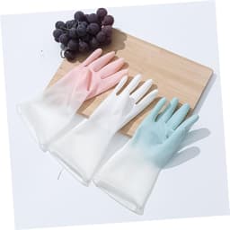 1set Waterdichte Rubber Huishoudhandschoenen Handbeschermende Mouwen Voor Afwassen Schoonmaken Tuinieren Huiswerk Assortiment Kleuren — thumbnail 4