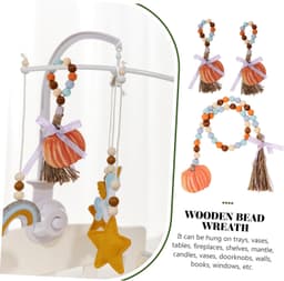 1set Herfst Houten Kralen Slinger Met Tassel Pompoen Pendant Decoratie Voor Wand Boerderij-thema Voor Thuis Keuken Decoratie — thumbnail 5