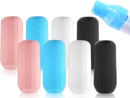 8 stuks reisflessenhoezen, siliconen hoezen voor lekbescherming van reiscontainers, elastische afdekkingen voor lekvrije toiletartikelen (80 x 36 mm) — thumbnail 1