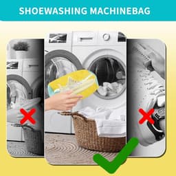 Schoenenwaszak sneakers, wasmachine schoenenwaszak upgrade met dempingsbescherming en ritssluiting,wasnet voor sneakers 39x19cm waszak voor sportschoenen (geel) — thumbnail 4