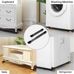 Wasmachine Onderstel, Verstelbare Meubelrol voor Wasmachine & Koelkast (45-72 cm) | 300 kg Draagvermogen | Meubelwielen met 18 Wielen en Antisliprubber (Zwart) — thumbnail 5