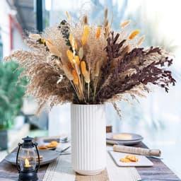 66 stuks pampasgras decoratie droge bohemien tafeldecoratie, Bunny-Tails-droogbloemen, bruin en oranje edelsteen gras voor bruiloften, rustieke feestjes en pampasgras, bloemen, kunst- en — thumbnail 1